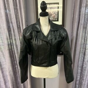 Vintage Bermans Cropped Leather Jacket